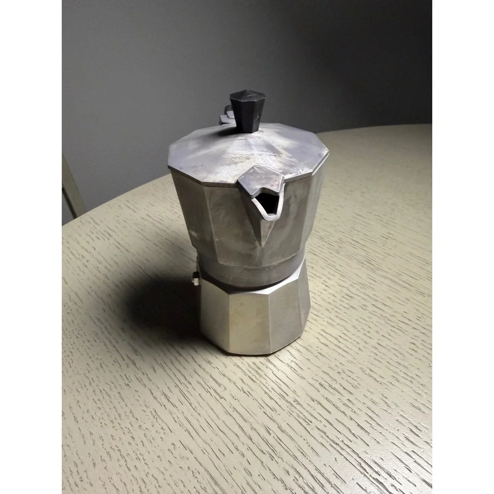 Primula Aluminum Stovetop Espresso Maker 1 Cup Mini Moka Pot Silver Black Handle